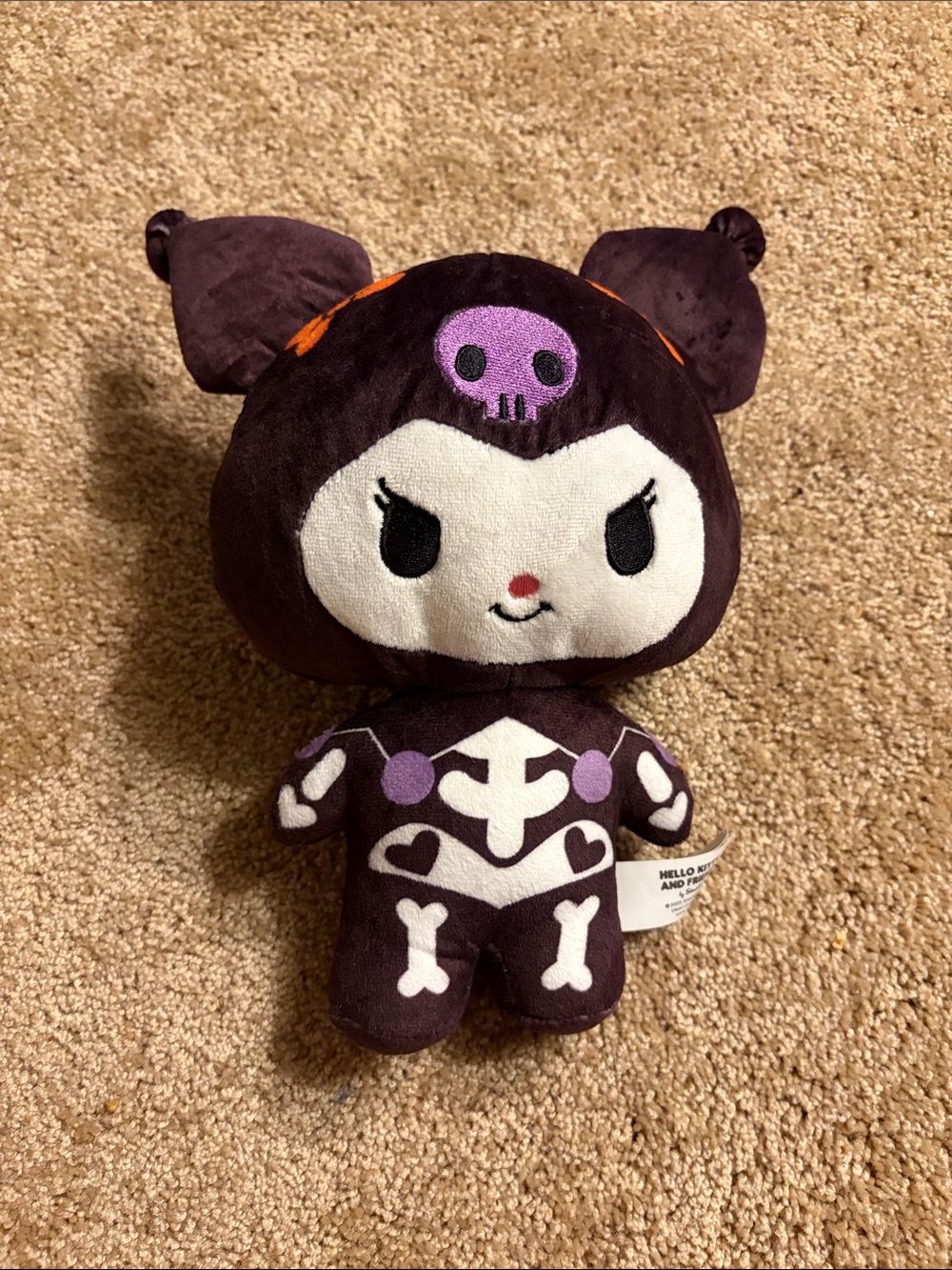 Kuromi Skeleton Plush Toy - Purple Cute Character Plush